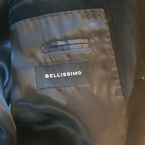 Mens bellissimo black corduroy blazer - Picture 2 of 3